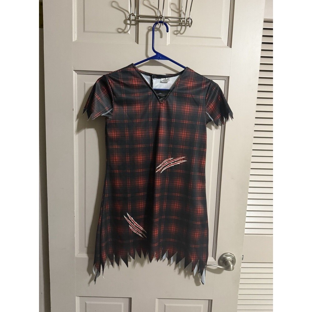 Women’s Spirit Halloween Ware Wolf Dress Size Large Red & Black Checkered